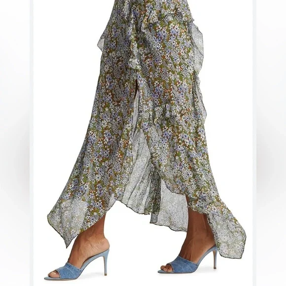 NEW $698 Veronica Beard AVENEL DRESS COLOR FOREST ARMY MULTI, 100% Silk - Picture 5 of 12